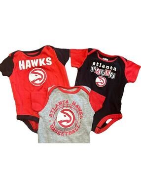 Official NBA Atlanta Hawks infant bodysuit 3-pack.
